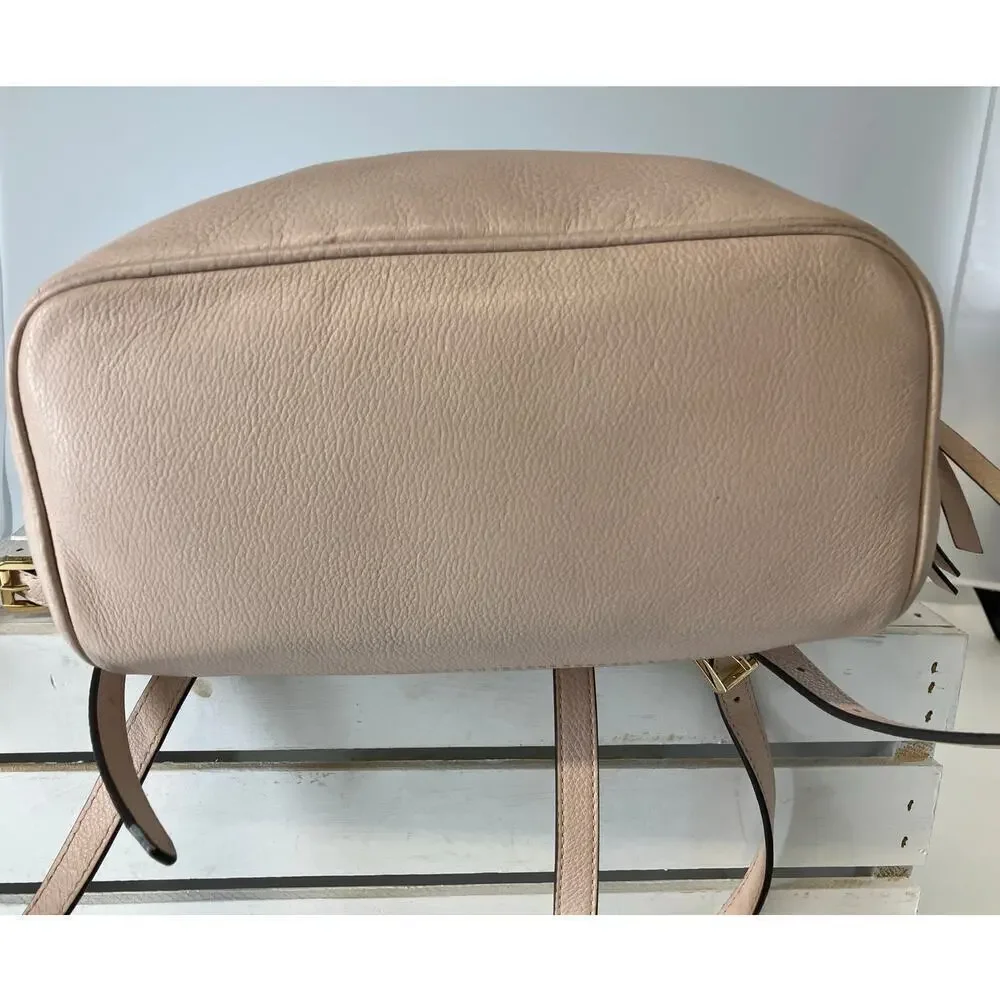 MICHAEL KORS, LARGE LIGHT PINK PEBBLED LEATHER BACKPACK